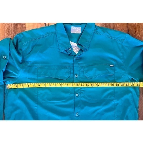Pacific Trail Men’s Long Sleeve Woven Button-Up‎ Shirt XL Turquoise Teal EUC - Picture 3 of 9